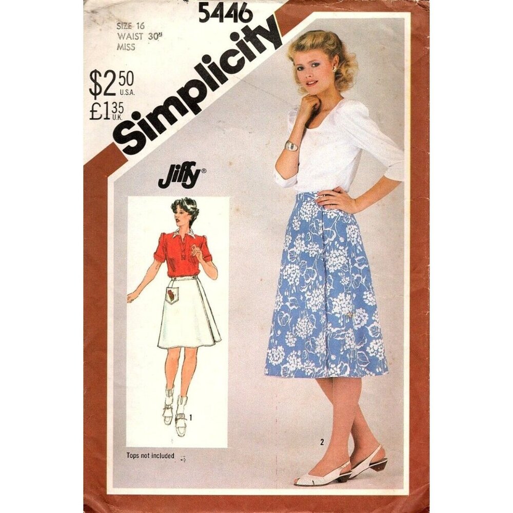 Simplicity 5446 Misses 16 Reversable Wrap Skirt Vintage UNCUT Sewing Pattern